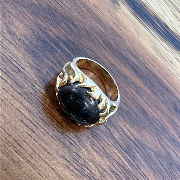 🤩14K SOLID GOLD & BLACK OPAL RARE UNIQUE ONE OF A KIND CUSTOM RING MENS/womens - Picture 12 of 17